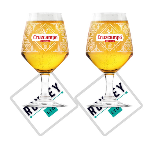 Cruzcampo 20oz nucleated pint glass