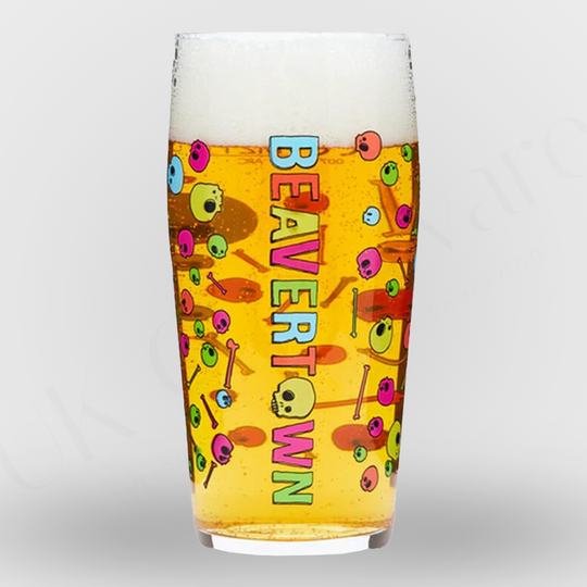 Beavertown neck oil IPA Nucleated 20oz pint glass