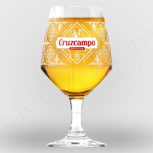 Cruzcampo 20oz nucleated pint glass