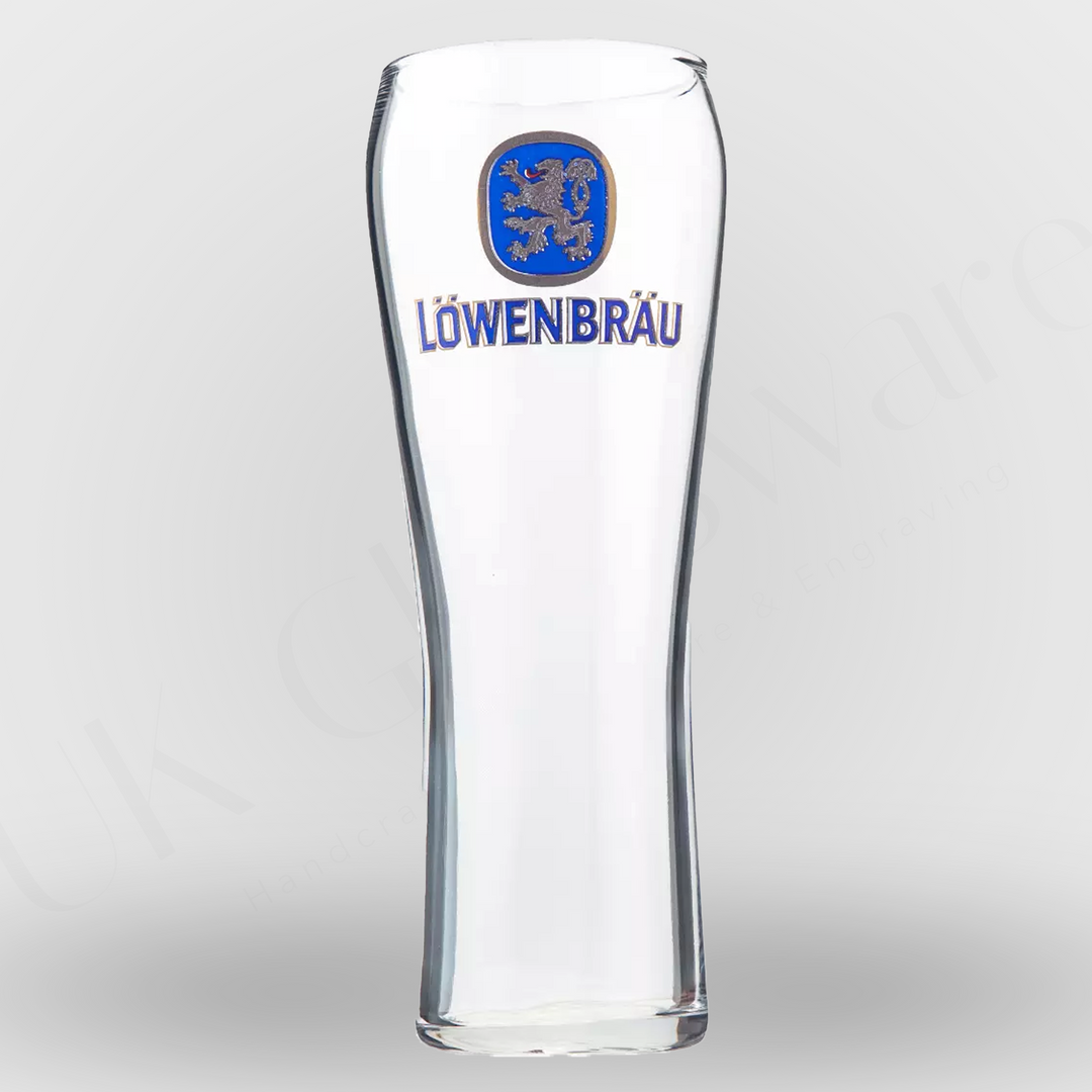 Lowenbrau Nucleated Pint Glass - 20oz Beer Glass