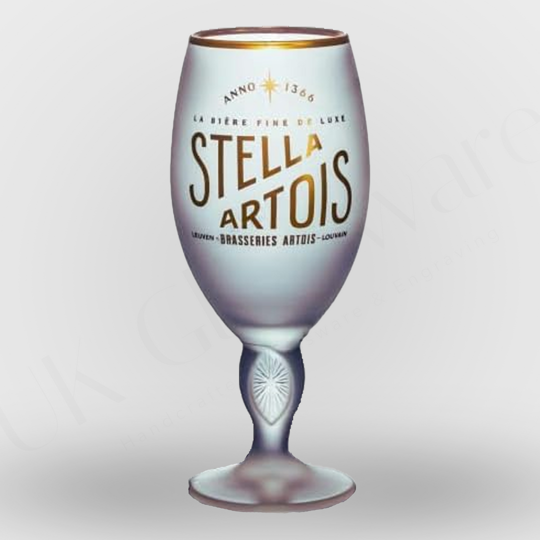 Stella UNFILTERED NUCLEATED frosted 20oz pint glass