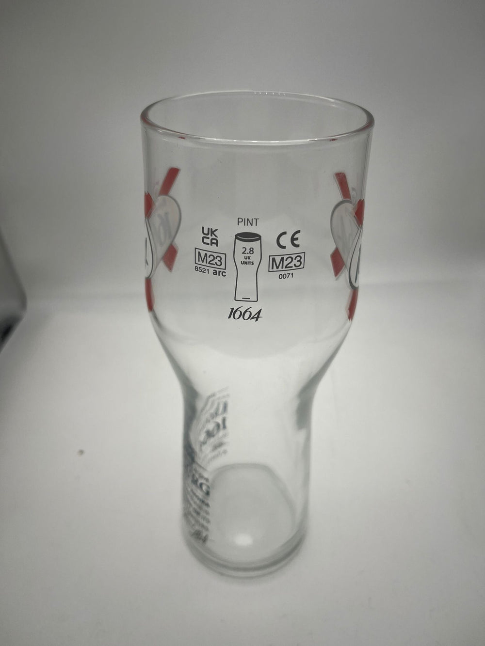 1 x kronenbourg 1664 nucleated pint glass