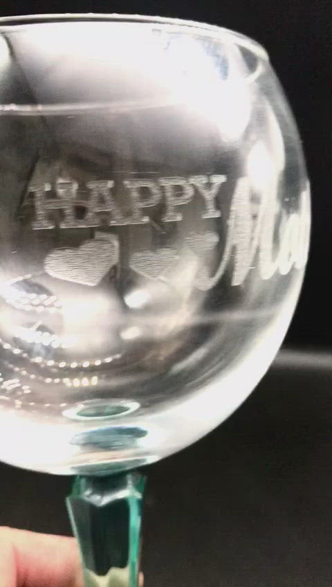 Bombay sapphire engraved “Happy Mother’s Day” glass