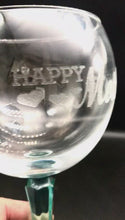 Load and play video in Gallery viewer, Bombay sapphire engraved “Happy Mother’s Day” glass
