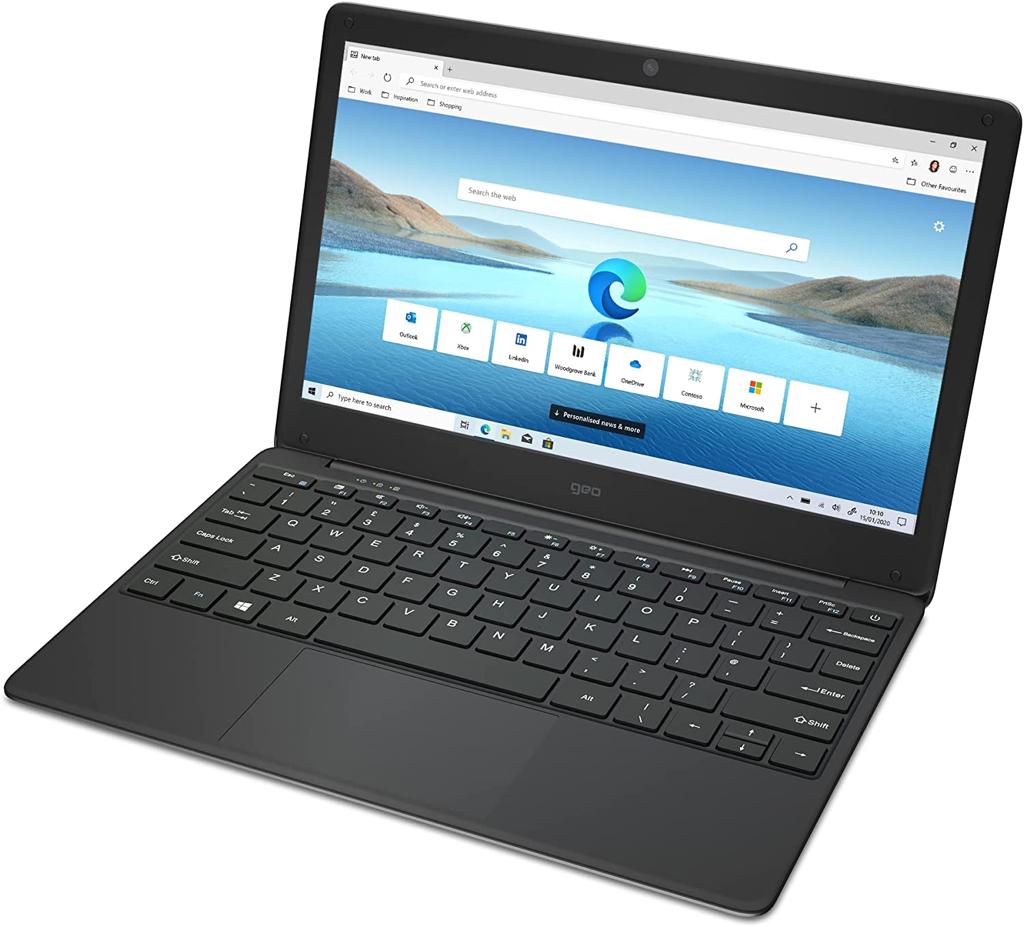 Geobook 120 12.5” laptop Intel celeron 4gb 64gb windows 10 home inc office 365