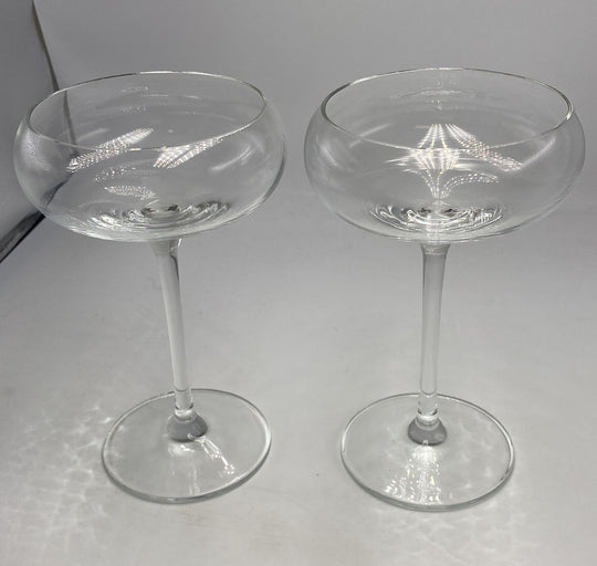 6 X Bespoke Champagne Saucers Martini 200ml Clear Cocktail Glasses