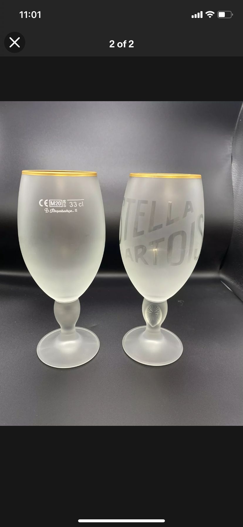 Stella Artois 33CL frosted limited edition HERITAGE 3 Glass