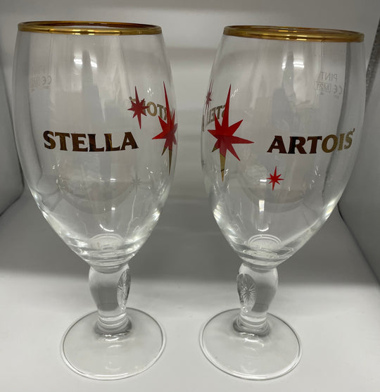 4 x new release Stella star 20oz nucleated pint glasses