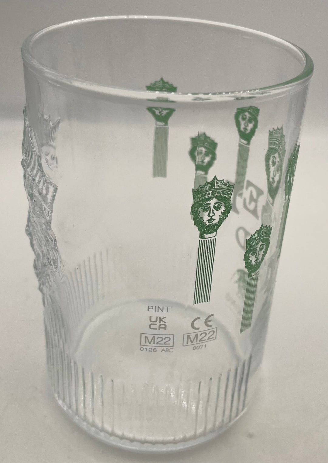 Green King level head 20oz pint glass