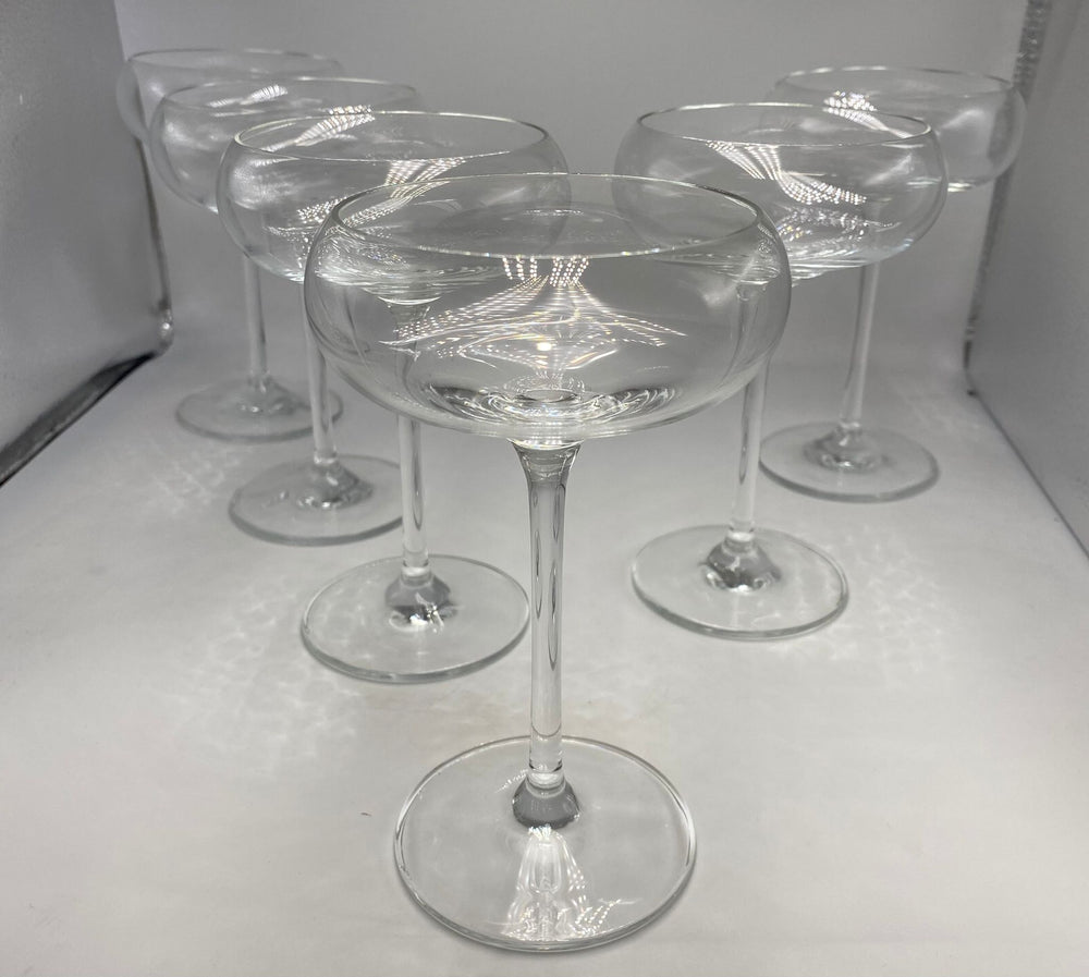 6 X Bespoke Champagne Saucers Martini 200ml Clear Cocktail Glasses