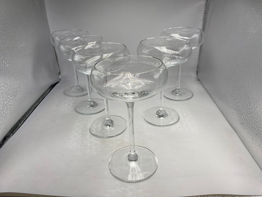 6 X Bespoke Champagne Saucers Martini 200ml Clear Cocktail Glasses