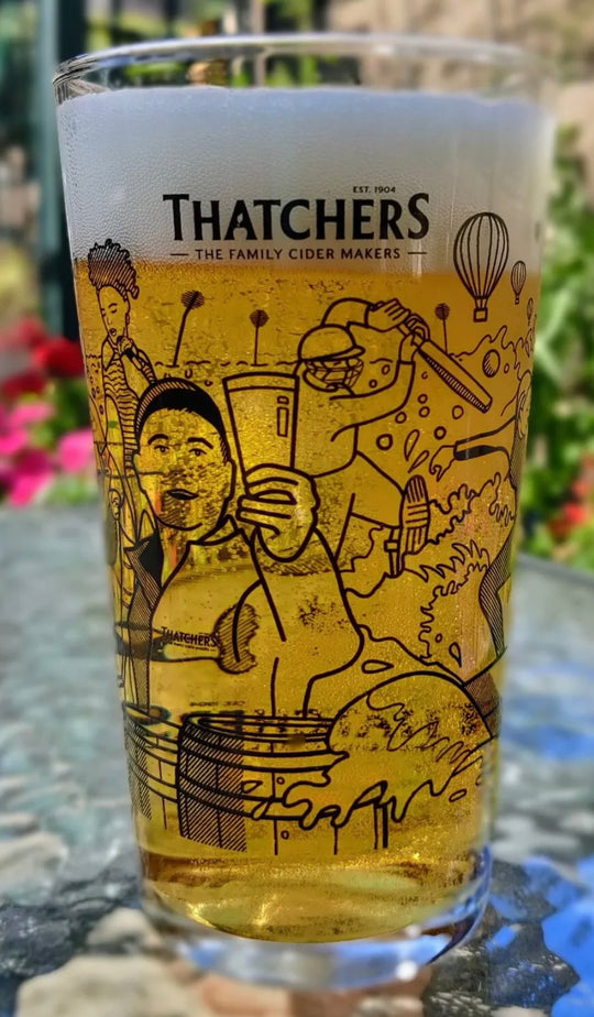 Thatchers limited edition Glastonbury 20oz pint glass