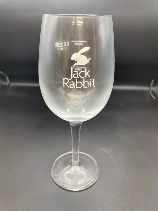 Jack rabbit wine glass