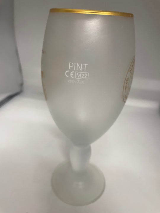 Stella UNFILTERED NUCLEATED frosted 20oz pint glass