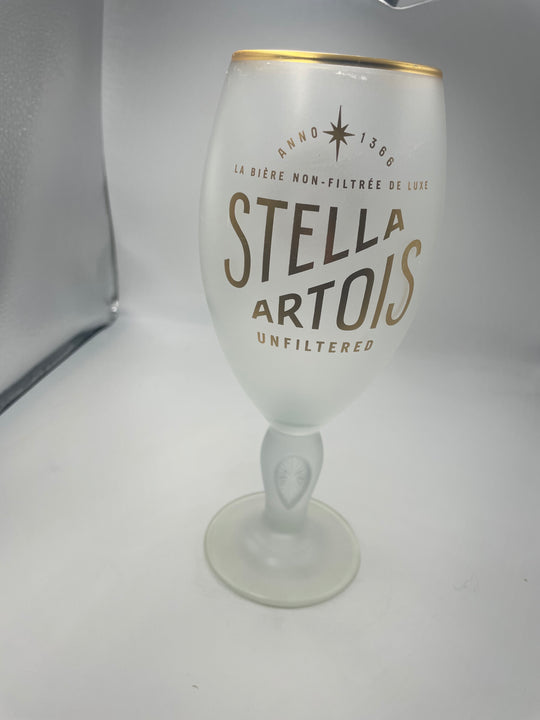 Stella UNFILTERED NUCLEATED frosted 20oz pint glass