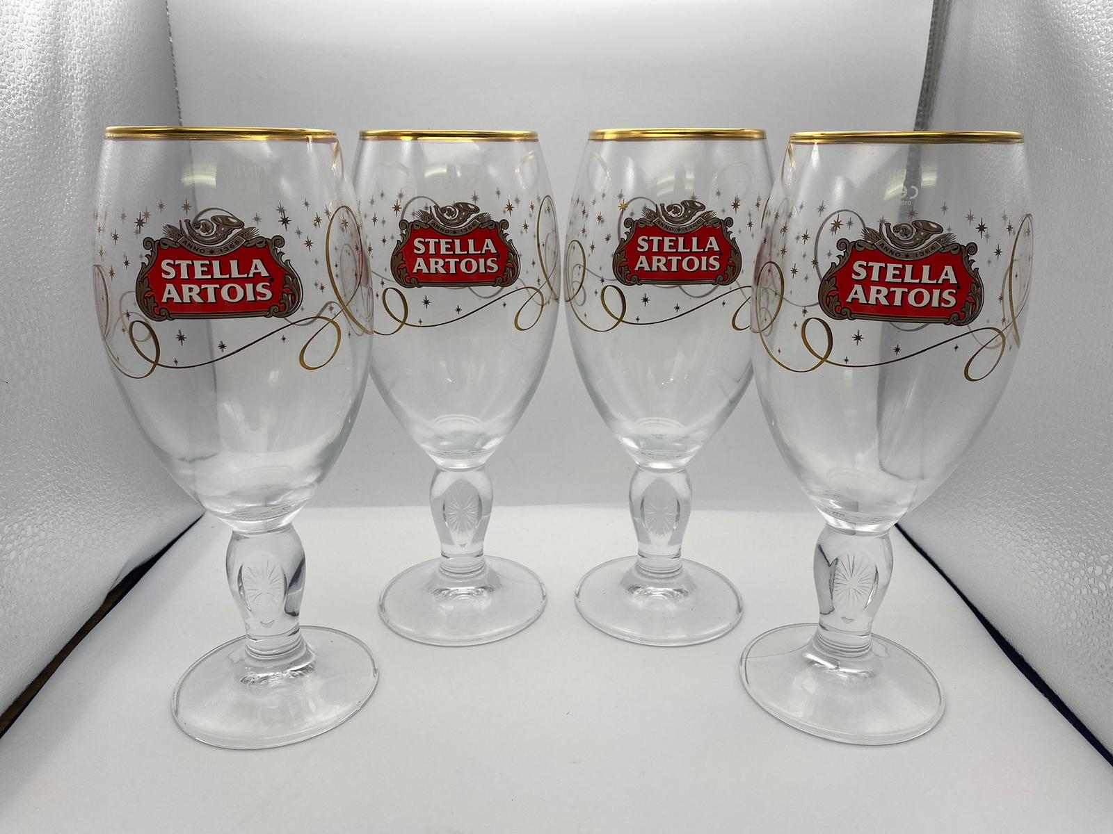 4 x Stella Christmas 20oz pint glasses – UK Glassware