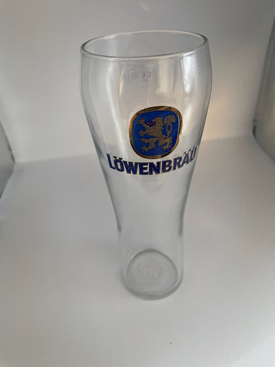 Lowenbrau tall NUCLEATED 20oz pint beer glass