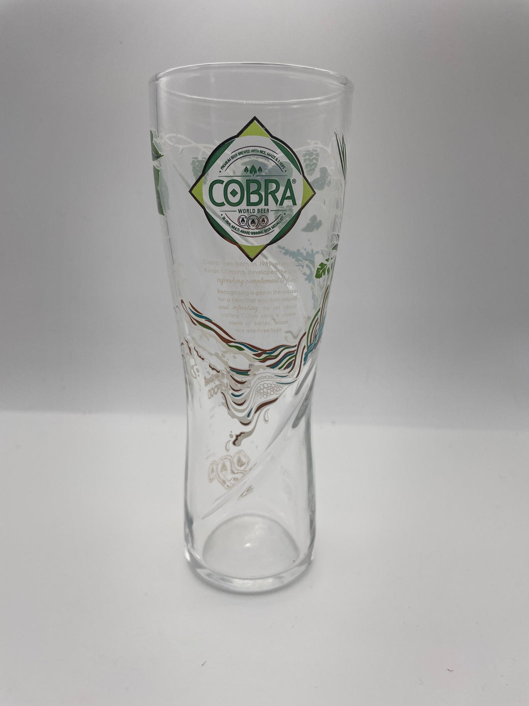 COBRA STORY 10oz half pint BEER GLASS