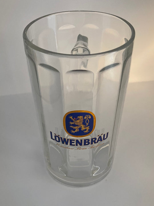 Lowenbrau 20oz pint stein glass