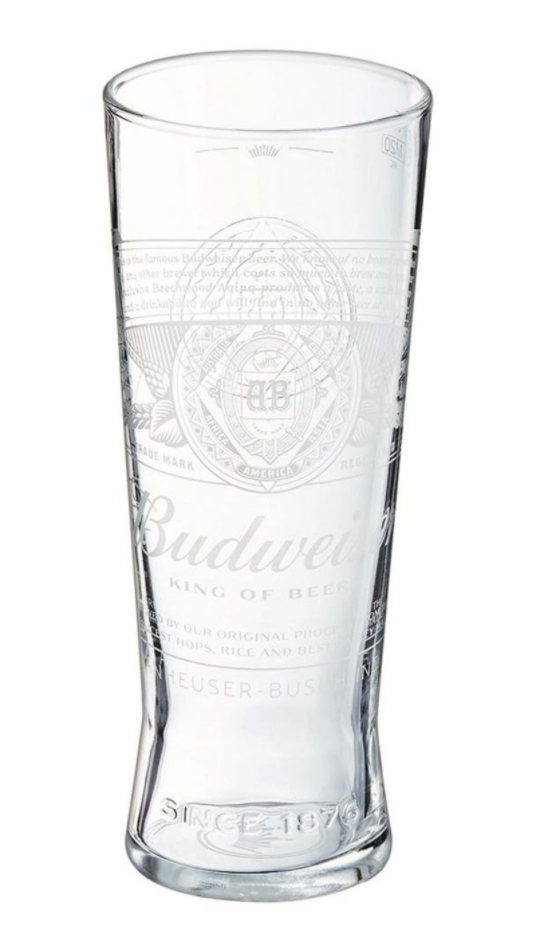 Budweiser nucleated  Beer Pint Glass (Pack Of 16)