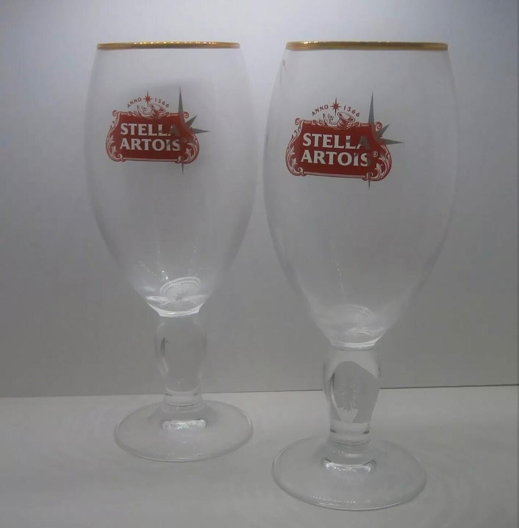 CLASSIC GOLD RIM STELLA ARTIOS BEER GLASS CHALICE – in2retro